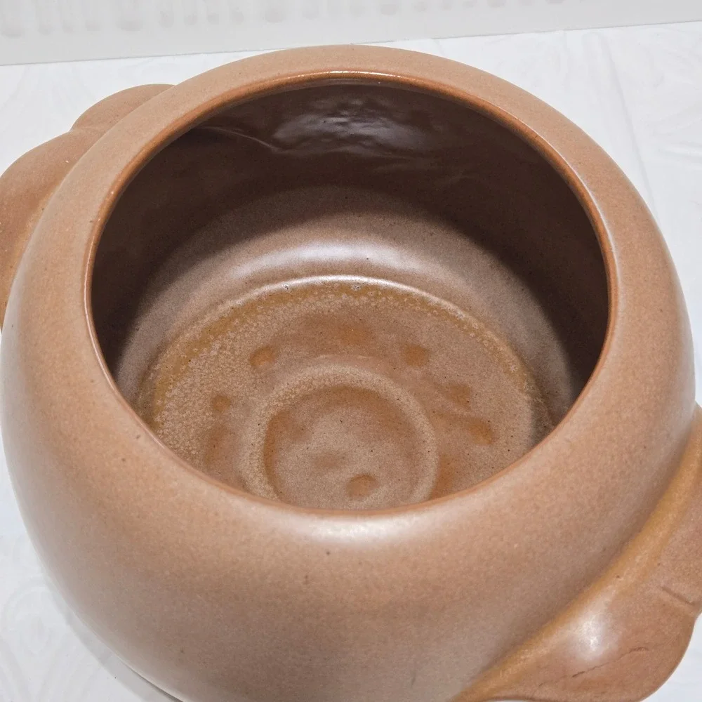 Frankoma Pottery Bean Pot Brown Tan 4V